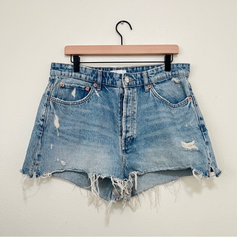 Zara Button Fly High-waisted Jean Shorts